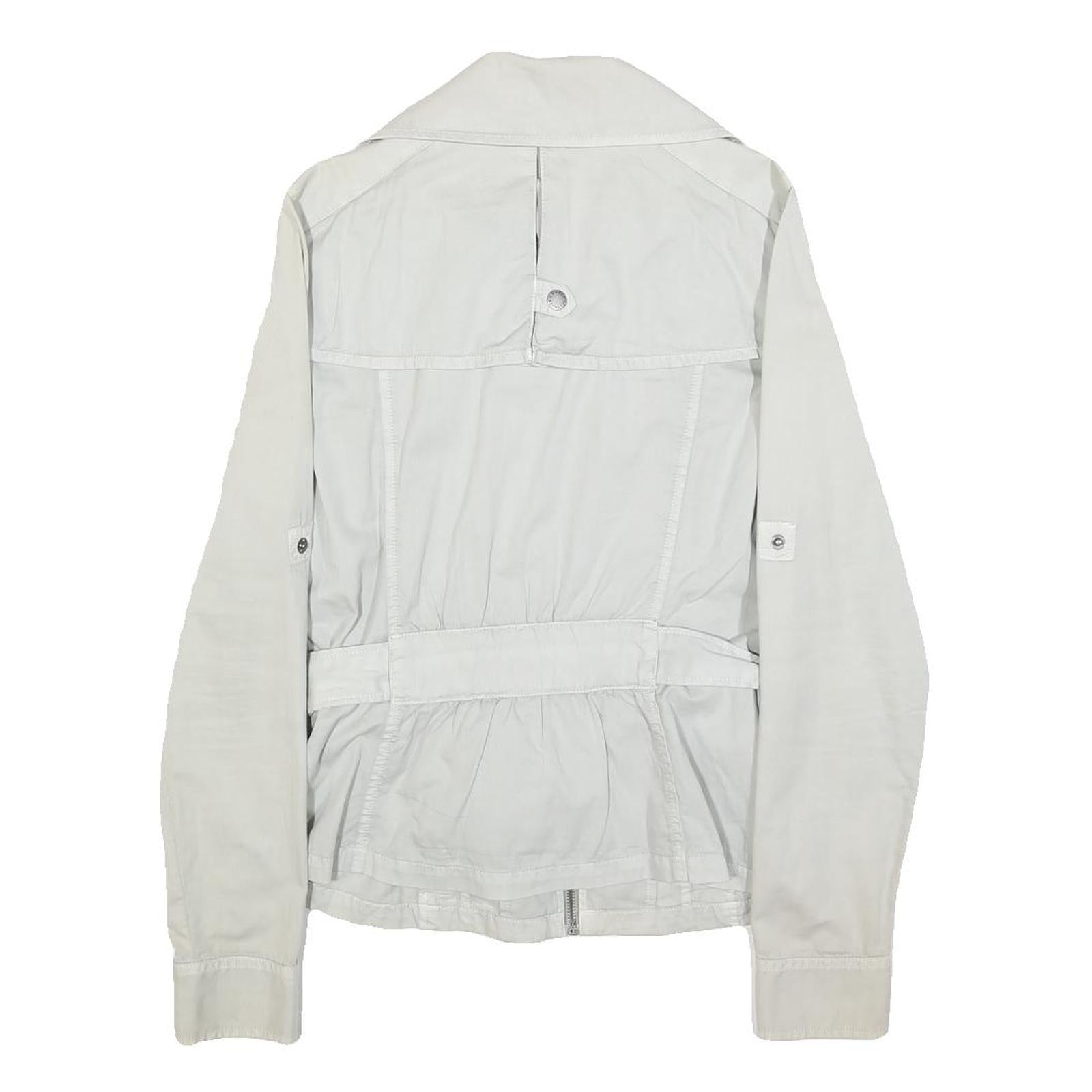 ARMANI EXCHANGE Womens White Cotton Zip Jacket M Casual Lightweight Stylish