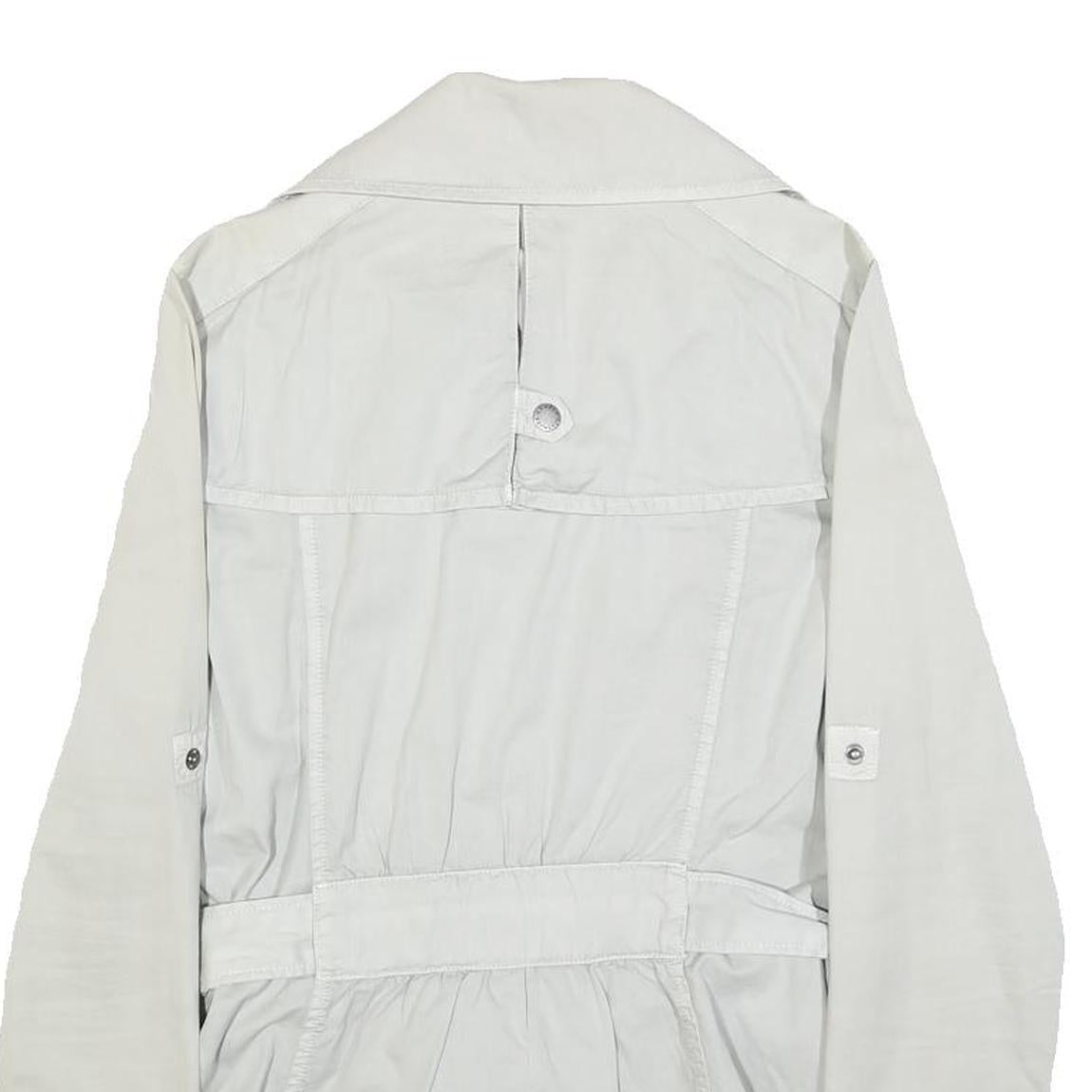 ARMANI EXCHANGE Womens White Cotton Zip Jacket M Casual Lightweight Stylish