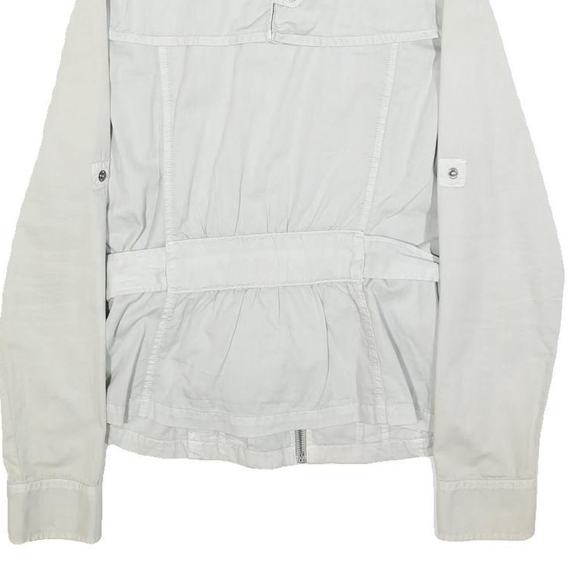 ARMANI EXCHANGE Womens White Cotton Zip Jacket M Casual Lightweight Stylish