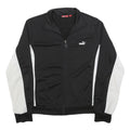 PUMA Womens Black & White Zip Jacket UK 14 Polyester Plain Sportswear Activewear