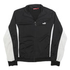 PUMA Womens Black & White Zip Jacket UK 14 Polyester Plain Sportswear Activewear