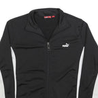 PUMA Womens Black & White Zip Jacket UK 14 Polyester Plain Sportswear Activewear