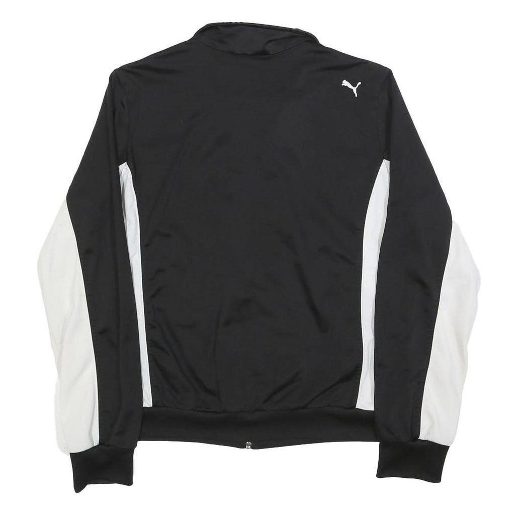 PUMA Womens Black & White Zip Jacket UK 14 Polyester Plain Sportswear Activewear
