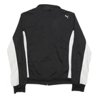 PUMA Womens Black & White Zip Jacket UK 14 Polyester Plain Sportswear Activewear