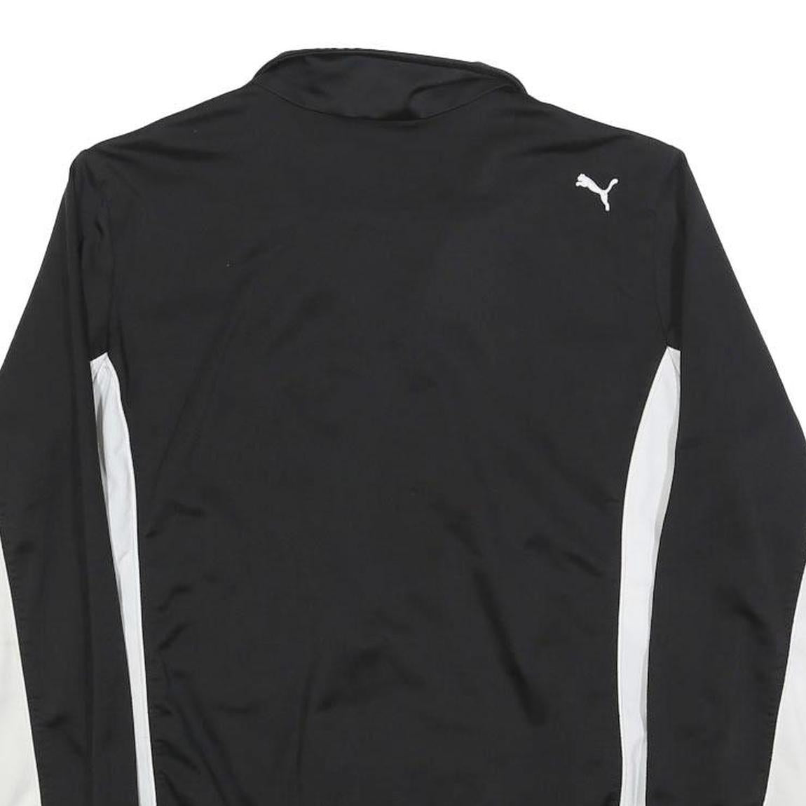 PUMA Womens Black & White Zip Jacket UK 14 Polyester Plain Sportswear Activewear