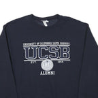 CHAMPION Mens Navy Blue UCSB Alumni Crew Neck L Cotton Blend Sweatshirt