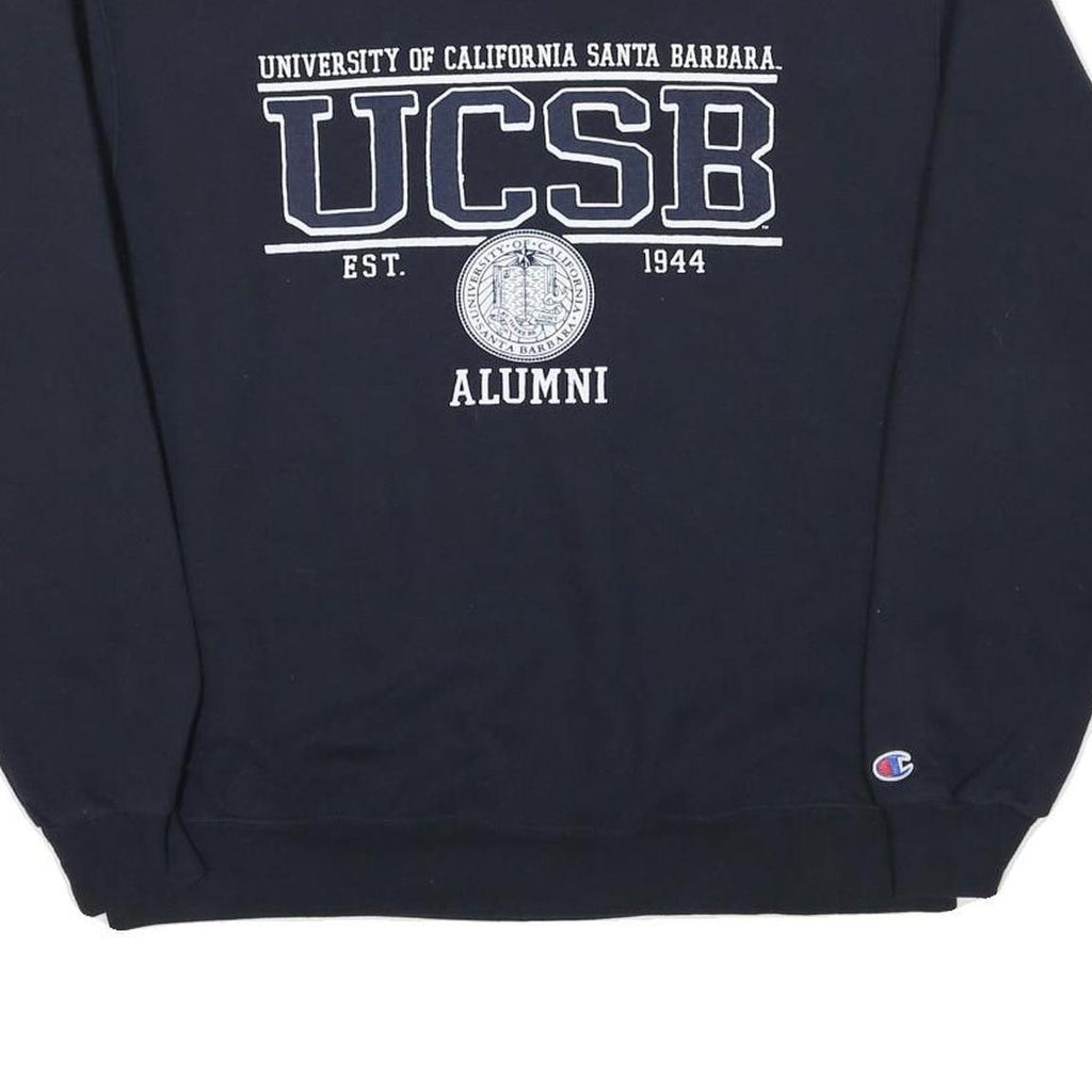 CHAMPION Mens Navy Blue UCSB Alumni Crew Neck L Cotton Blend Sweatshirt