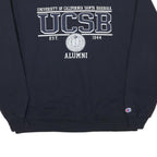 CHAMPION Mens Navy Blue UCSB Alumni Crew Neck L Cotton Blend Sweatshirt