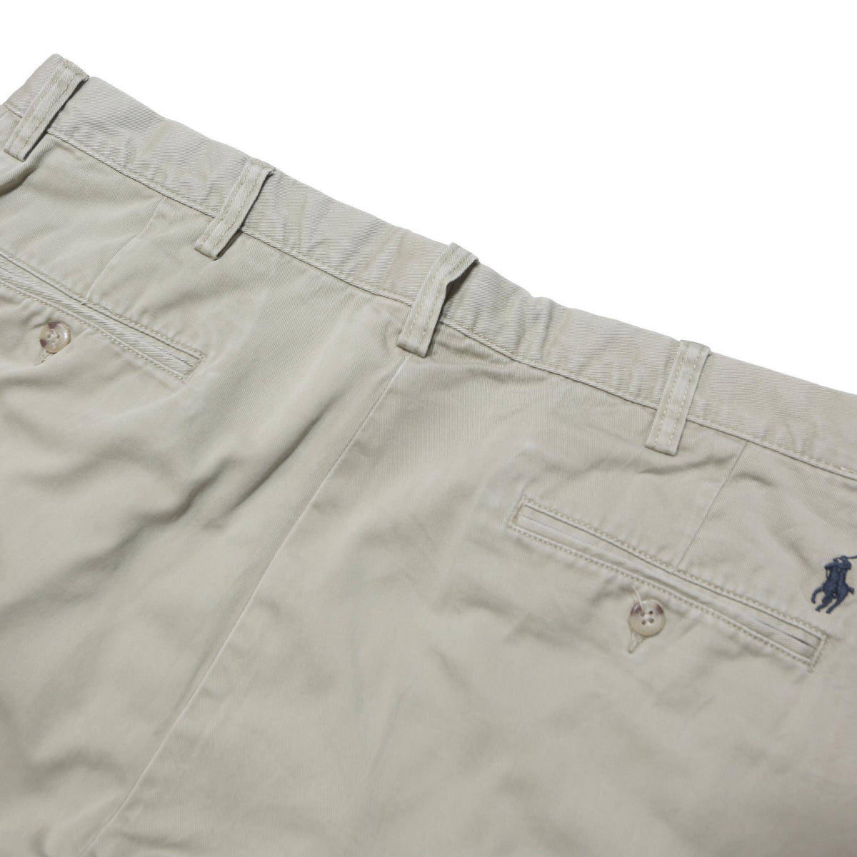 POLO RALPH LAUREN Mens Regular Fit Beige Cotton Blend Trousers W36 L30 Classic