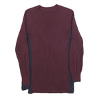 TOMMY HILFIGER Womens Maroon & Navy Patterned Jumper V-Neck Cable Knit XXS