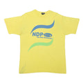 PALM CLUB Mens Yellow NDP The New Democrats Graphic T-Shirt XL Short Sleeve Crew