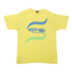 PALM CLUB Mens Yellow NDP The New Democrats Graphic T-Shirt XL Short Sleeve Crew