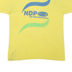 PALM CLUB Mens Yellow NDP The New Democrats Graphic T-Shirt XL Short Sleeve Crew