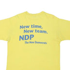 PALM CLUB Mens Yellow NDP The New Democrats Graphic T-Shirt XL Short Sleeve Crew