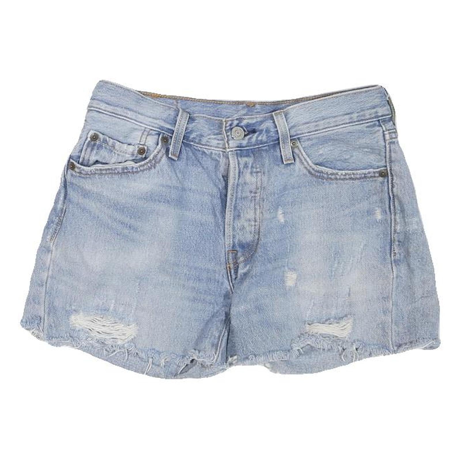 LEVI'S Womens Denim Blue Cut-Off Shorts S W28 Distressed Casual