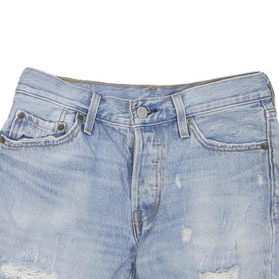 LEVI'S Womens Denim Blue Cut-Off Shorts S W28 Distressed Casual