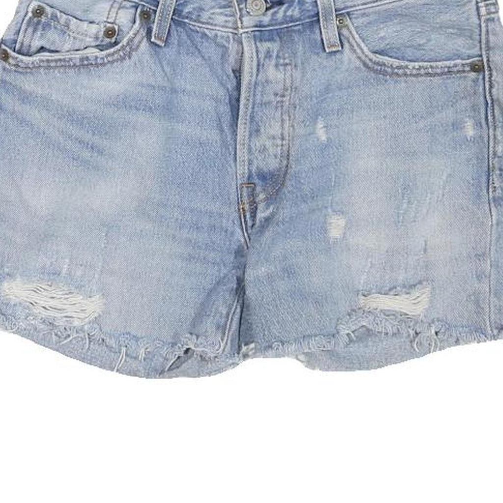LEVI'S Womens Denim Blue Cut-Off Shorts S W28 Distressed Casual