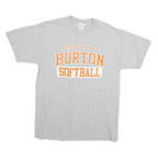 PORT & COMPANY Mens Grey & Orange Burton Softball Graphic T-Shirt M Short Sleeve