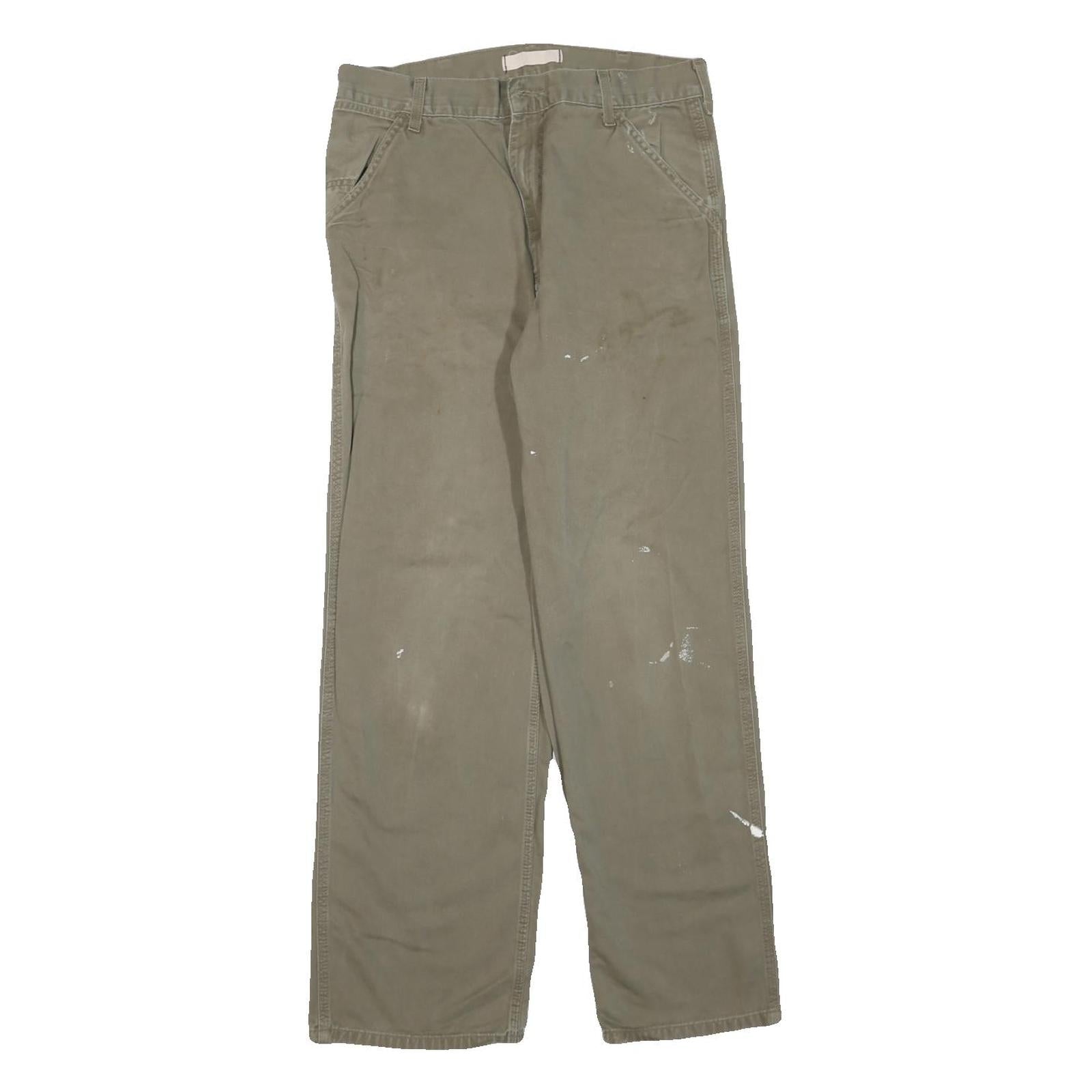 CARHARTT Womens Regular Fit Straight Leg Denim Beige W32 L30 Durable Workwear