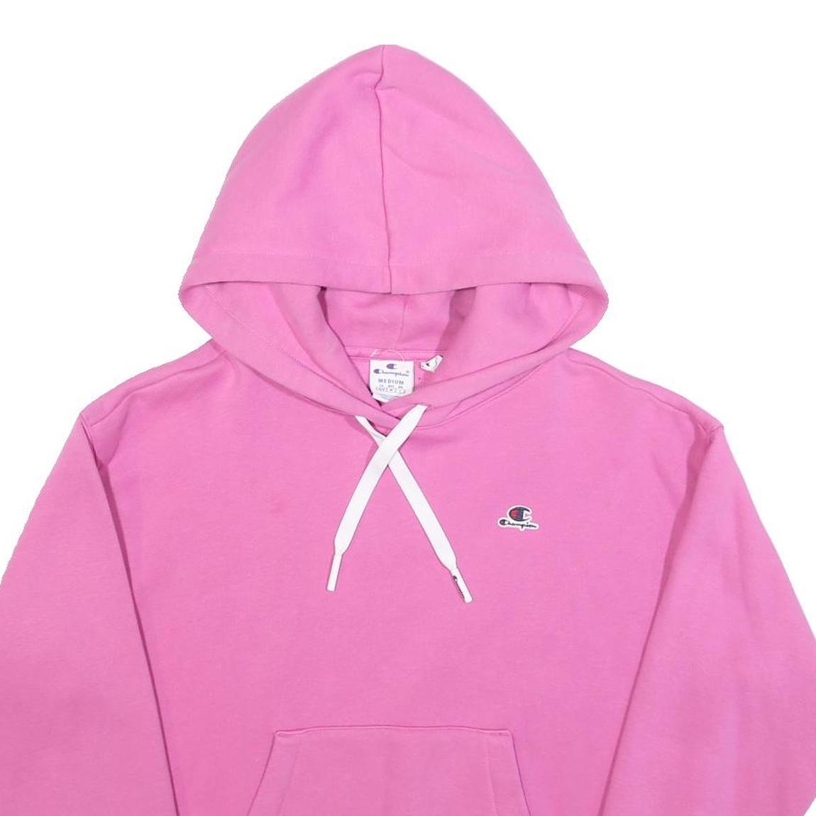 CHAMPION Womens Pink Pullover Hoodie M Cotton Blend Casual