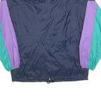 MC DUE Mens Purple & Green Nylon Colourblock Jacket L Windbreaker Zip Closure