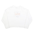 LEE Womens White Cotton Crew Neck M Sweatshirt Authentic Logo Printed Casual