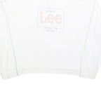 LEE Womens White Cotton Crew Neck M Sweatshirt Authentic Logo Printed Casual