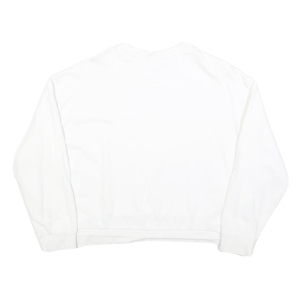 LEE Womens White Cotton Crew Neck M Sweatshirt Authentic Logo Printed Casual