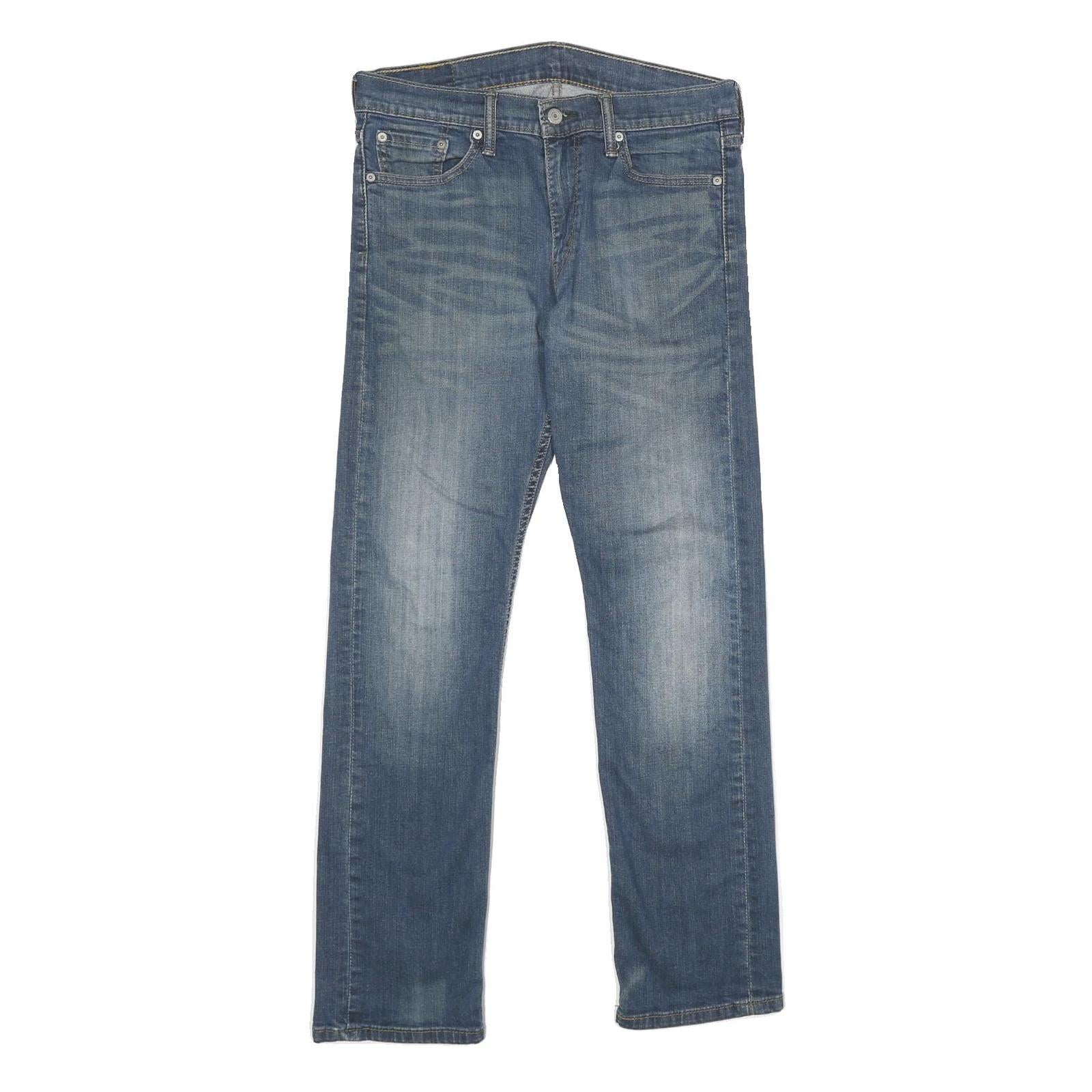 LEVI'S 513 Mens Jeans Blue Slim Straight Denim Medium W30 L32 Classic Fit Zip