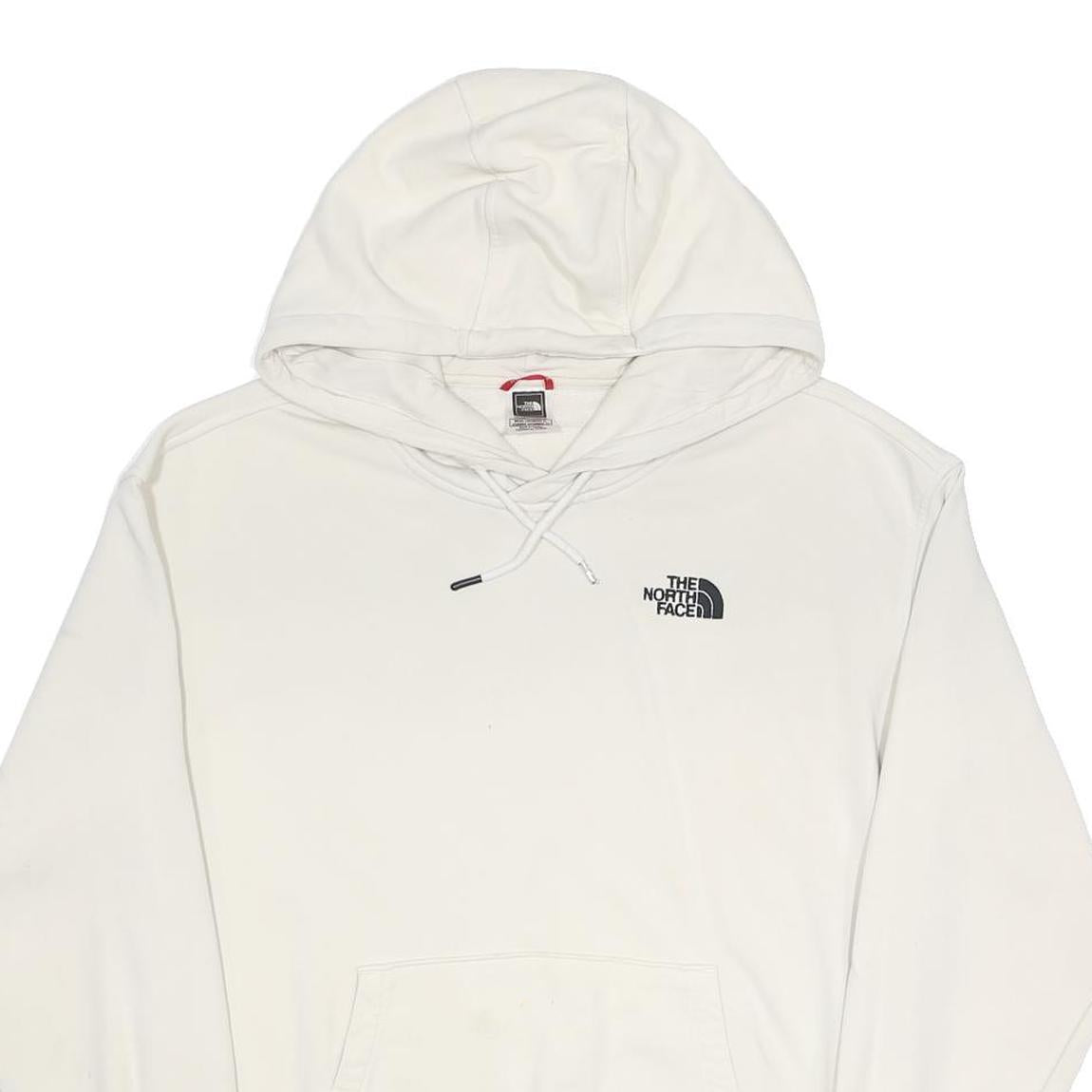 THE NORTH FACE Womens White Pullover Hoodie XL Cotton Blend Drawstring Pocket