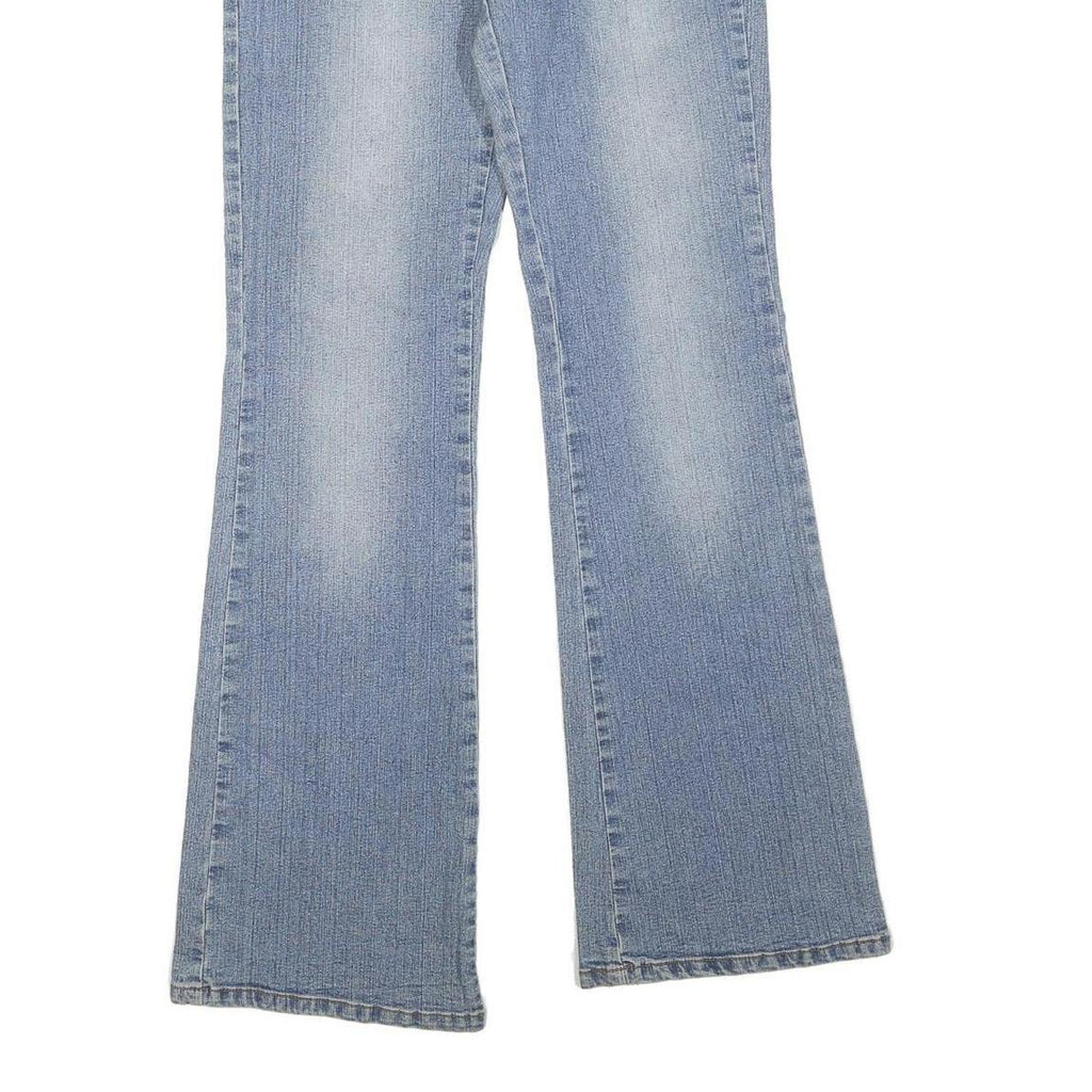 Womens Light Blue Regular Fit Flared Denim Cotton Blend Jeans W30 L32 Casual