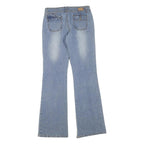 Womens Light Blue Regular Fit Flared Denim Cotton Blend Jeans W30 L32 Casual
