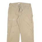 CARHARTT Mens Beige Regular Fit Straight Cotton Blend Jeans W34 L32 Workwear Zip