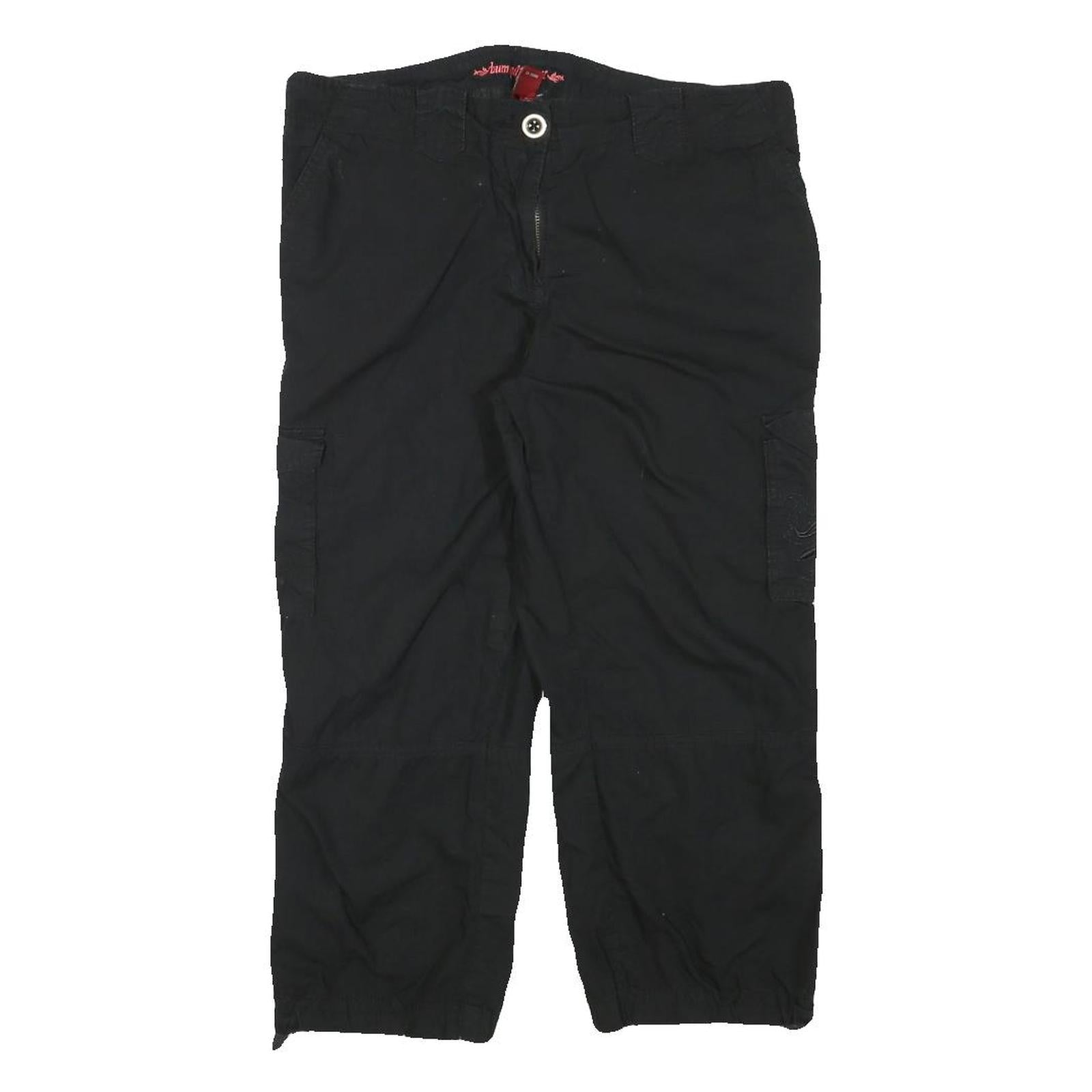 BUM EQUIPMENT Womens Black Casual Cotton Blend Cargo Shorts L W31