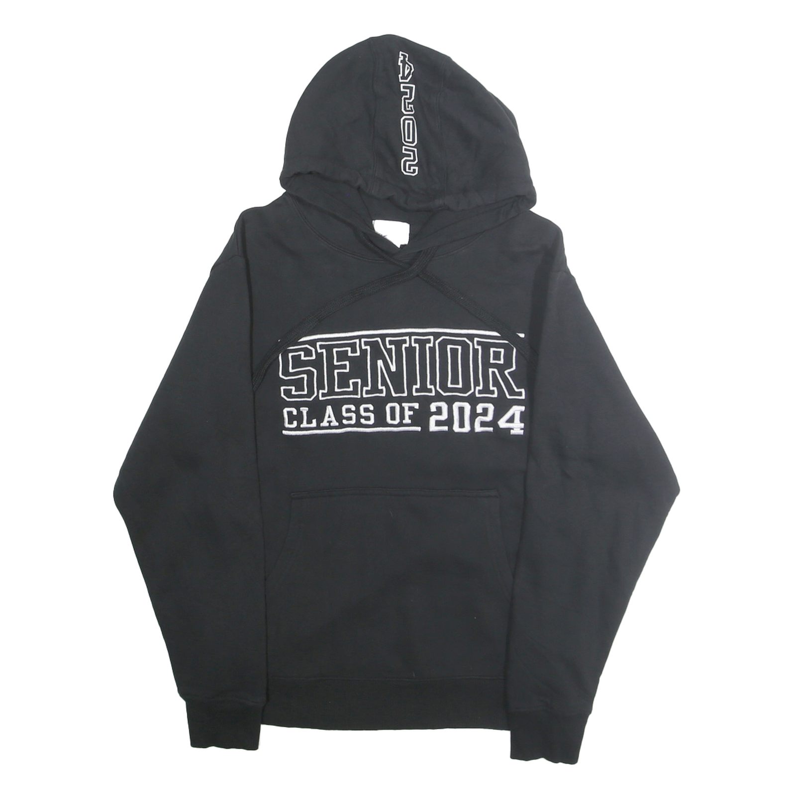 JOSTENS Mens Black Senior Class Of 2024 Pullover Hoodie M Cotton Blend