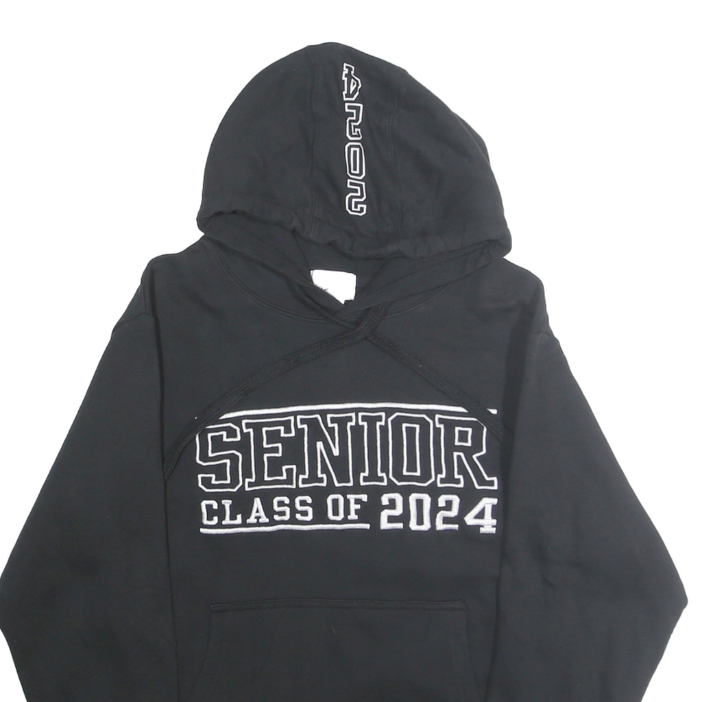 JOSTENS Mens Black Senior Class Of 2024 Pullover Hoodie M Cotton Blend