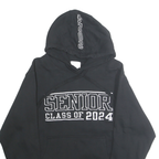 JOSTENS Mens Black Senior Class Of 2024 Pullover Hoodie M Cotton Blend