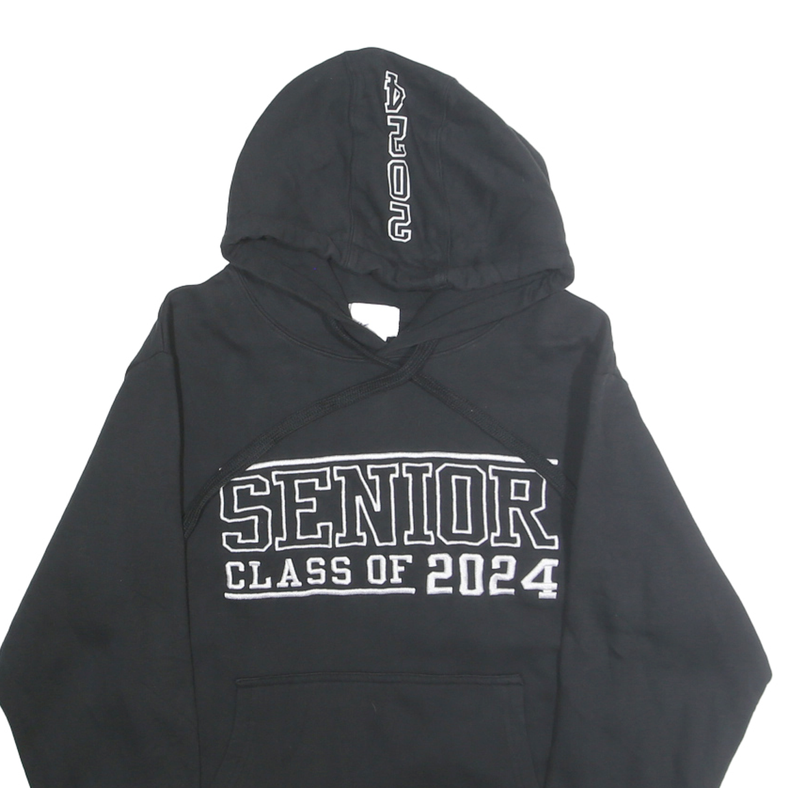 JOSTENS Mens Black Senior Class Of 2024 Pullover Hoodie M Cotton Blend