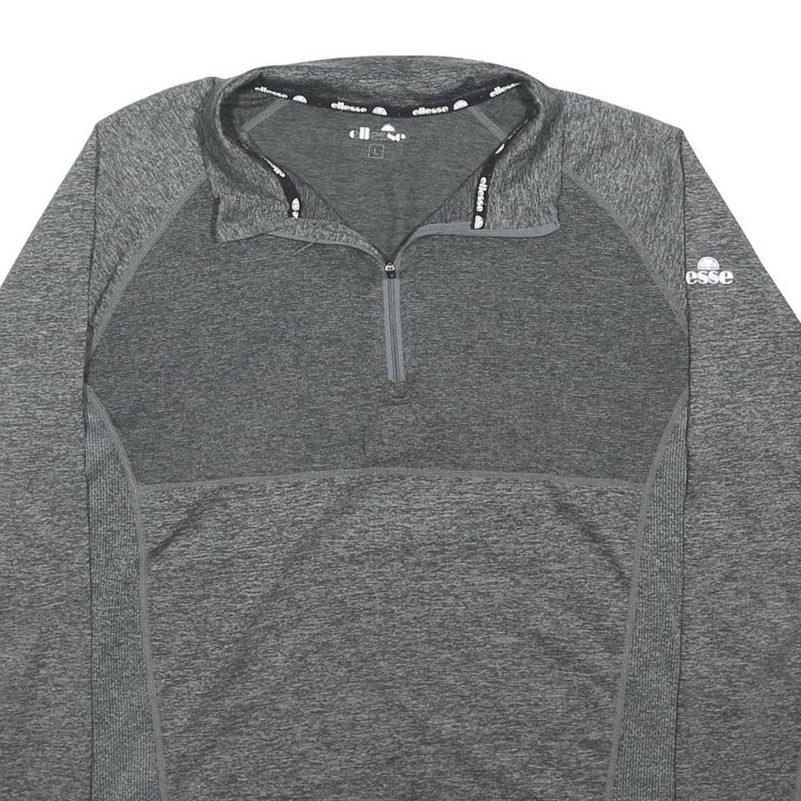 ELLESSE Womens Grey Jacket L Polyester Blend Zip Sportswear Activewear
