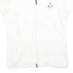 PIRELLI Womens White Jacket S Cotton Blend Plain Zip Closure Short Sleeve