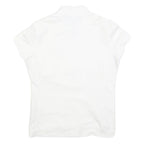 PIRELLI Womens White Jacket S Cotton Blend Plain Zip Closure Short Sleeve