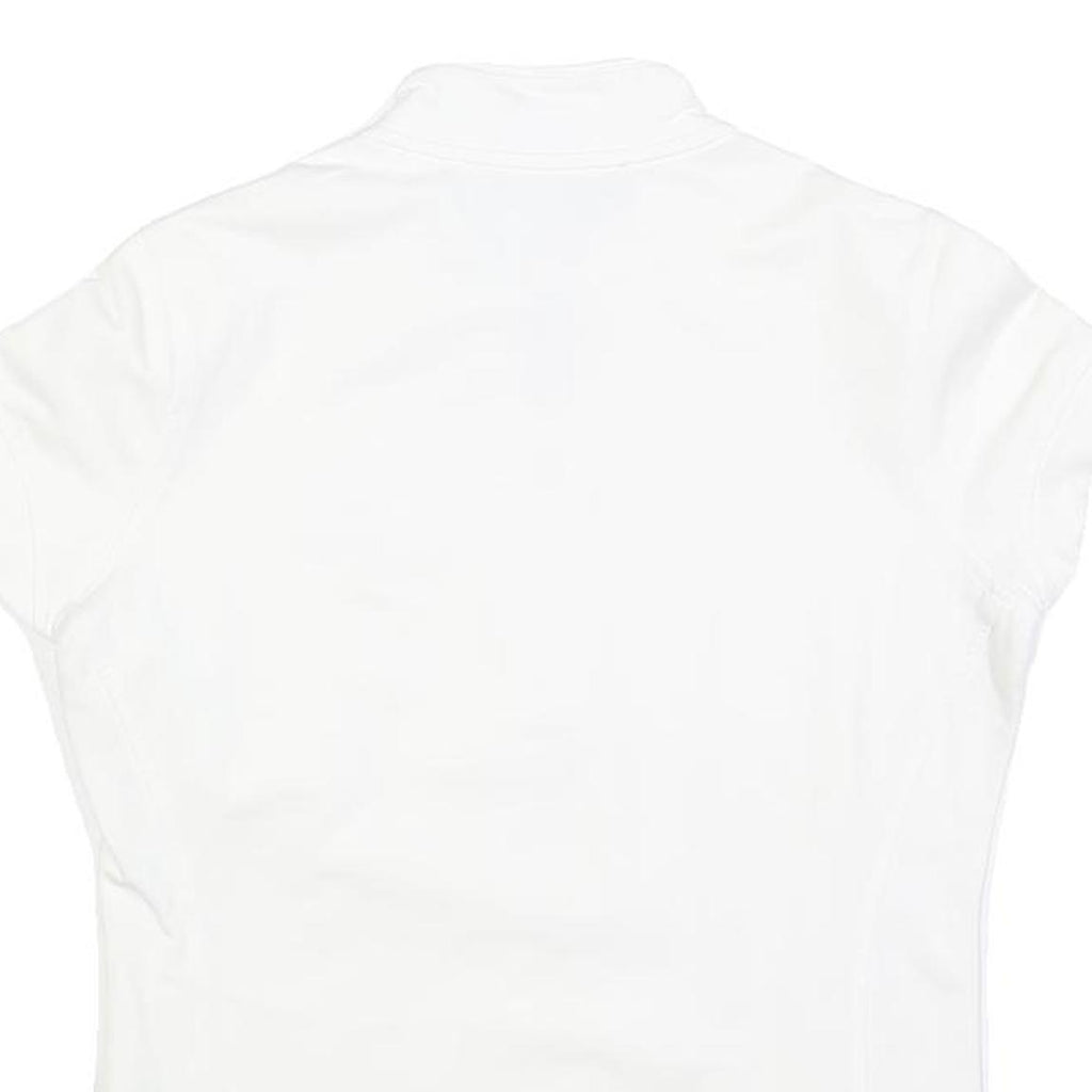 PIRELLI Womens White Jacket S Cotton Blend Plain Zip Closure Short Sleeve