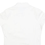 PIRELLI Womens White Jacket S Cotton Blend Plain Zip Closure Short Sleeve