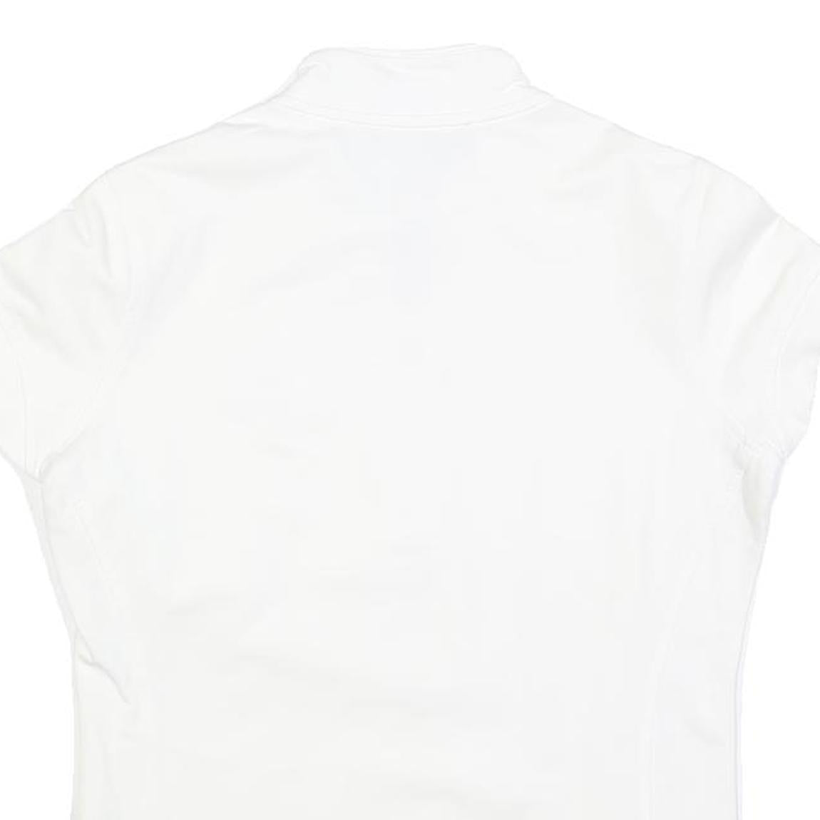 PIRELLI Womens White Jacket S Cotton Blend Plain Zip Closure Short Sleeve