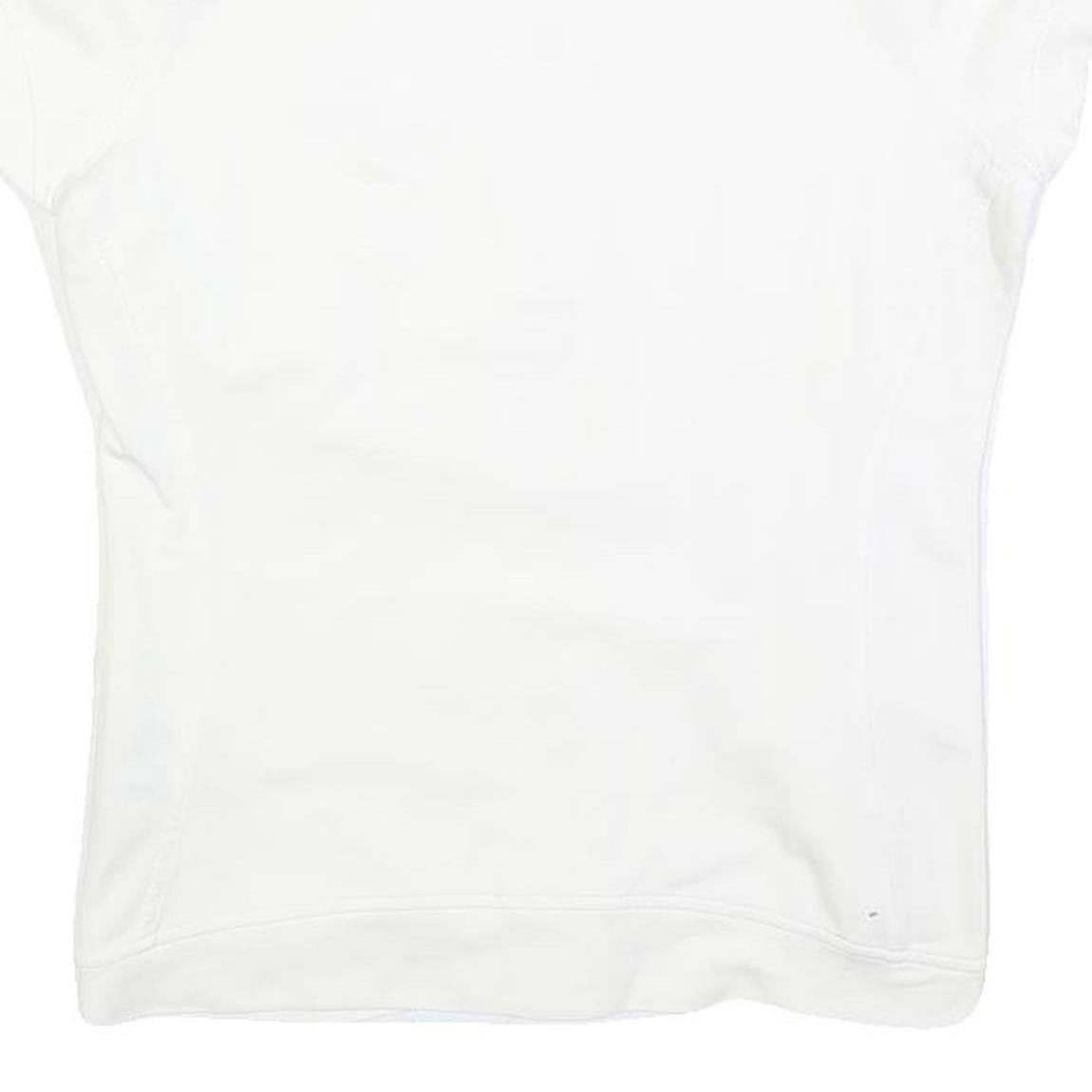 PIRELLI Womens White Jacket S Cotton Blend Plain Zip Closure Short Sleeve