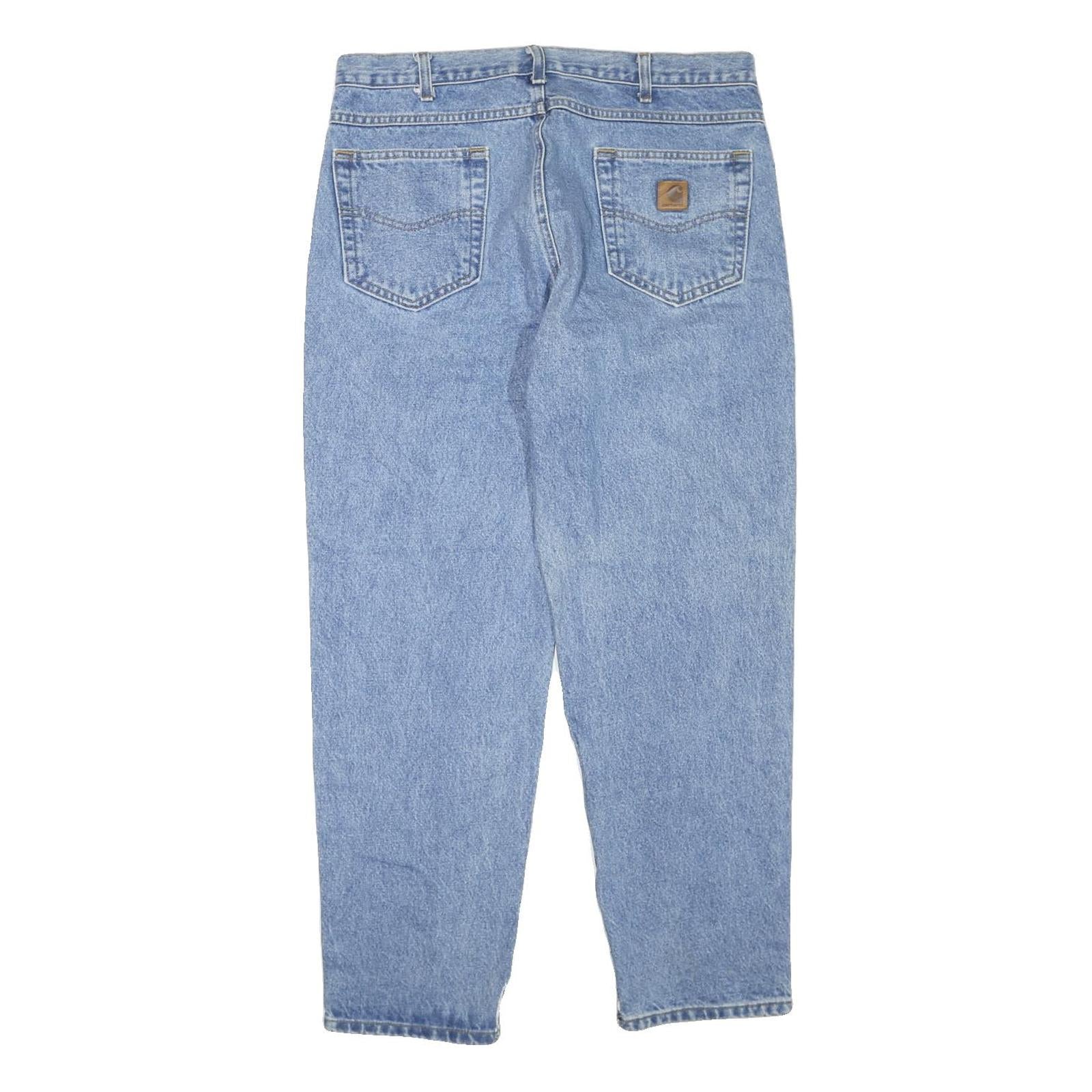 CARHARTT Womens Jeans Blue Regular Straight Denim Light W35 L30 Classic Fit