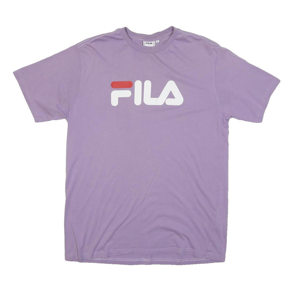 FILA Womens Purple Crew Neck Modern T-Shirt M Cotton Blend Casual