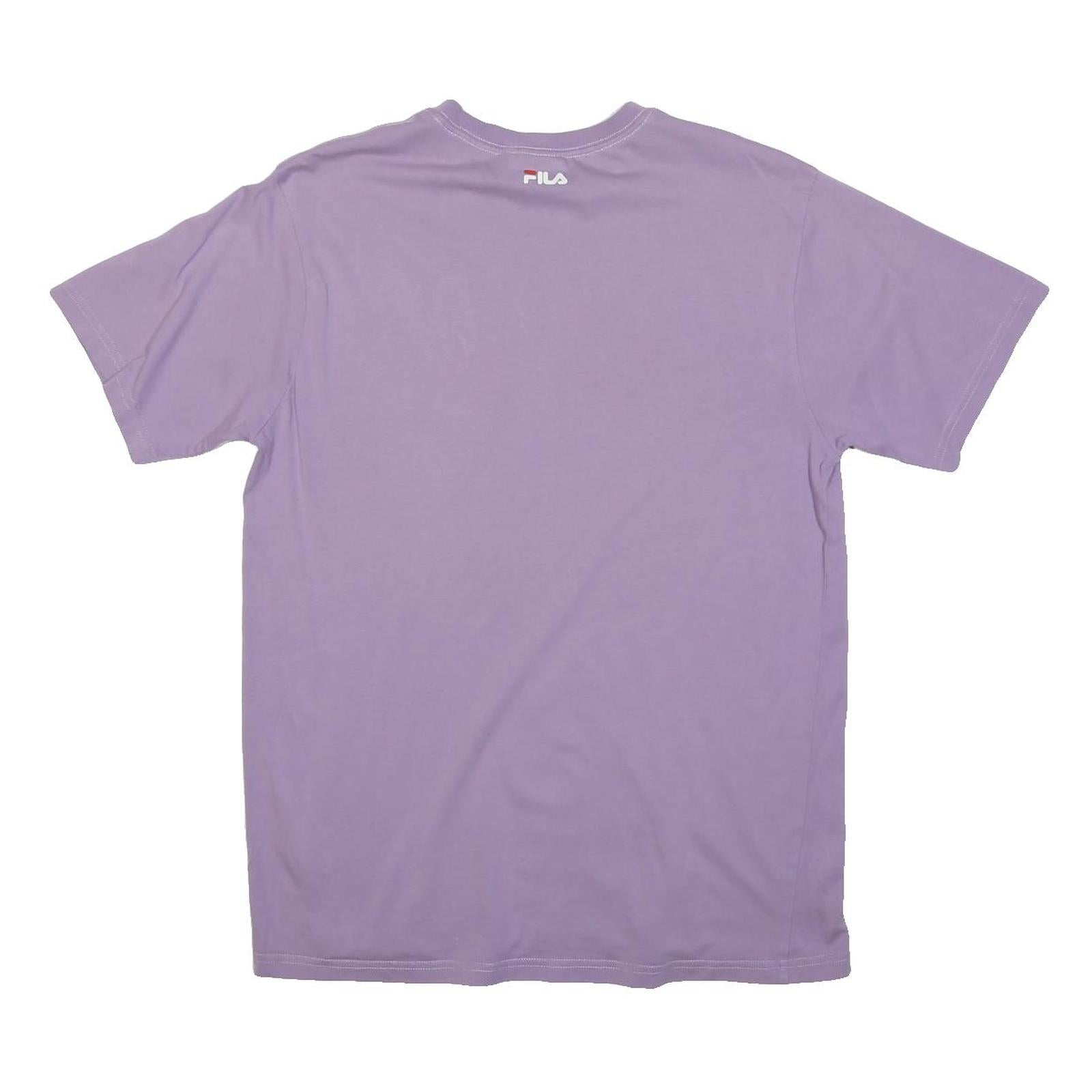 FILA Womens Purple Crew Neck Modern T-Shirt M Cotton Blend Casual