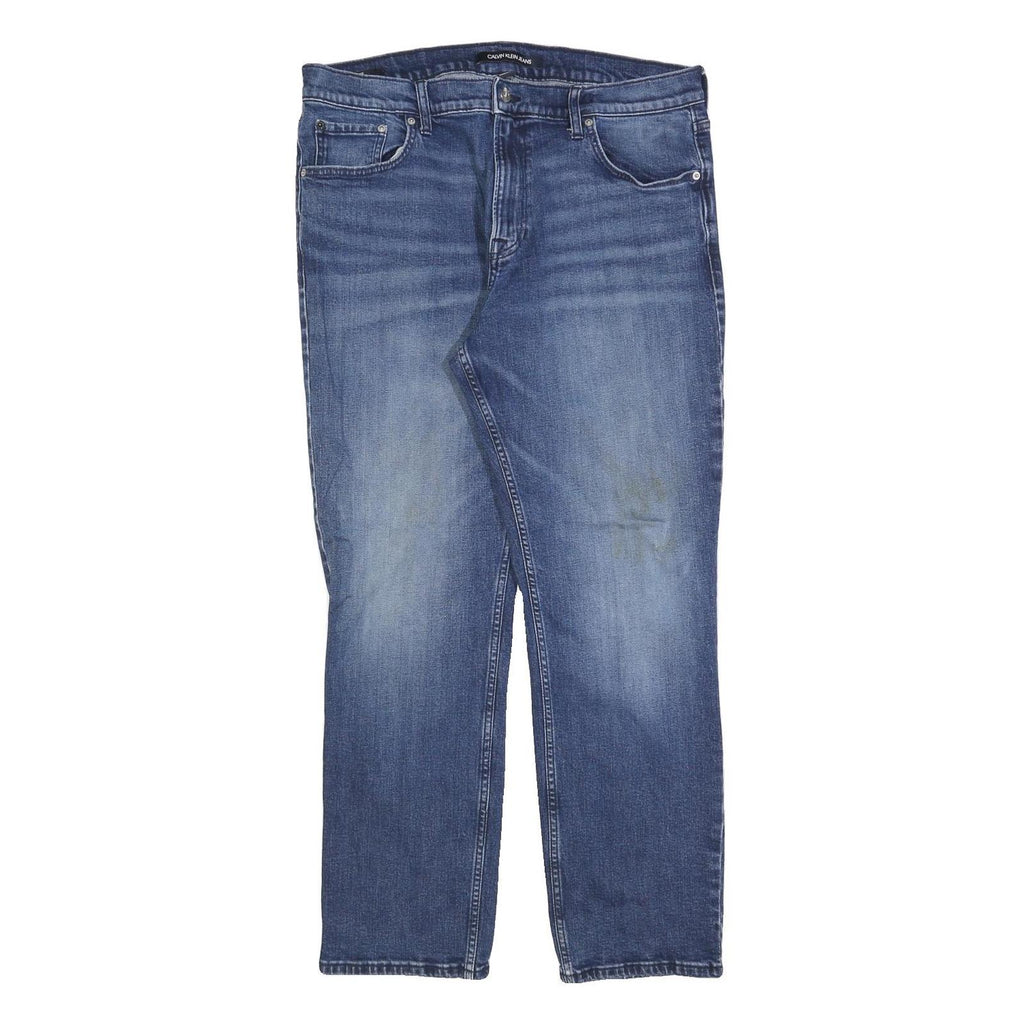 CALVIN KLEIN JEANS Mens Regular Fit Straight Denim Light Blue W36 L30 Classic