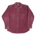 CABELAS Mens Maroon Cotton Blend Shirt L Button Pocket Casual Outdoor